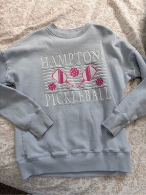 abercrombie kids Light Blue Pullover with Pink Embroidery